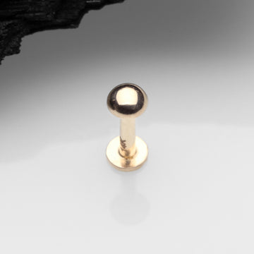 Detail View 1 of 14 Karat Gold OneFit Threadless Dome Top Flat Back Stud Labret